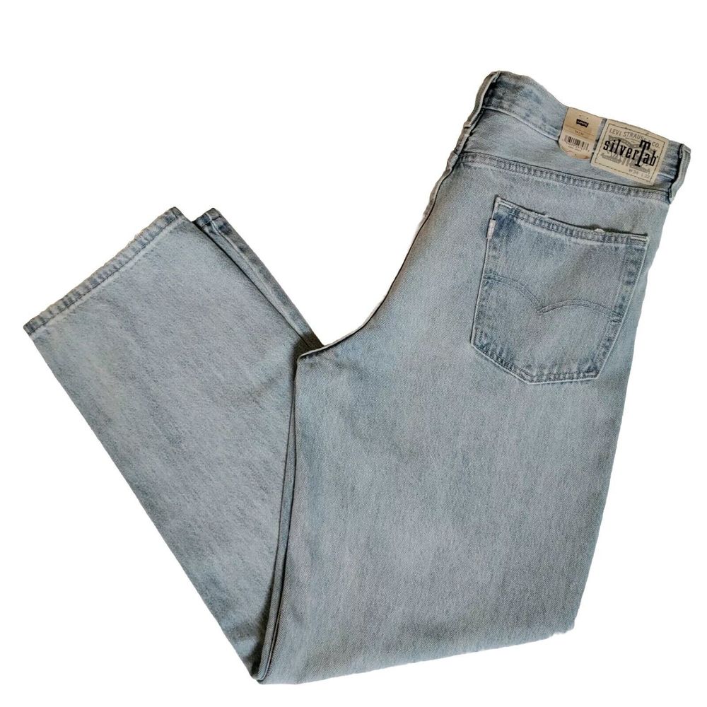 Levi's Silvertab Loose Distressed 34 X 32 Light Wash Jeans - New